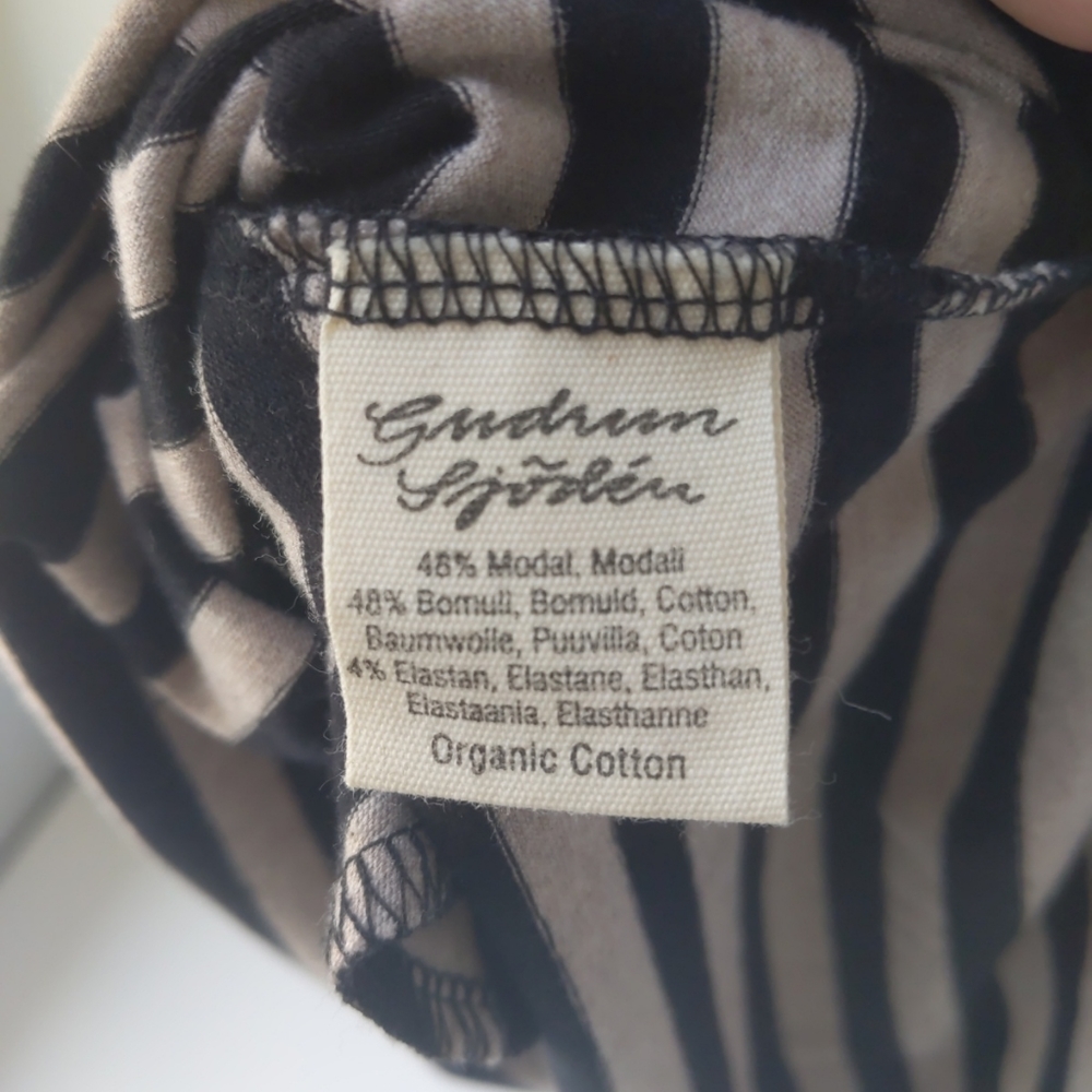 Gudrun Sjoden Black and Cream Striped Midi Dress - Picture 6 of 8